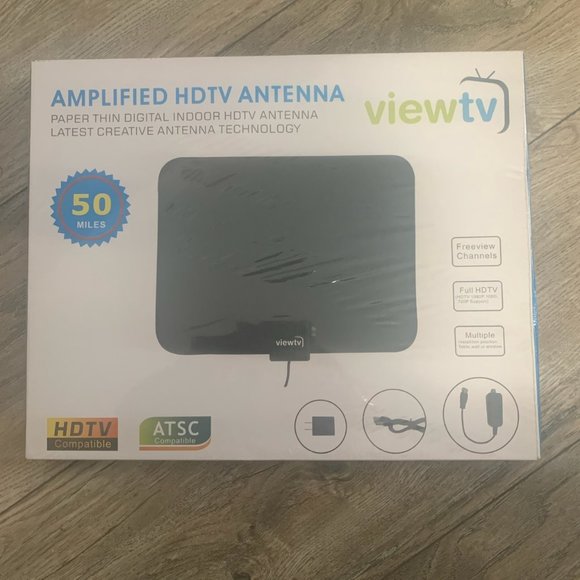 NWT VIEWTV AMPLIFIED HDTV ANTENNA 50 MILE RANGE - Picture 1 of 11